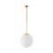 Messing poliert | Pendel-LED-Leuchte EIN/AUS | TRIPLEX OPAL mundgeblasener Glasschirm | Pe