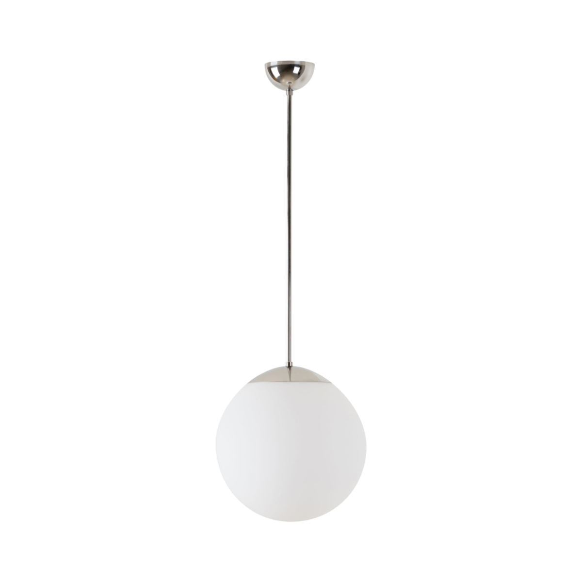 Polierter Edelstahl | Pendelleuchte LED Ein/Aus | TRIPLEX OPAL handgeblasener Glasschirm |