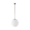 Polierter Edelstahl | Pendelleuchte LED Ein/Aus | TRIPLEX OPAL handgeblasener Glasschirm |