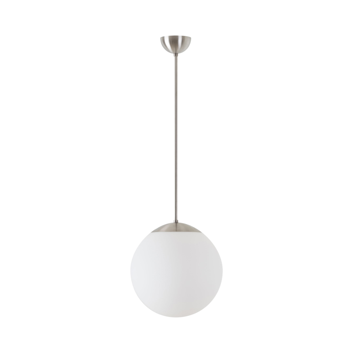 Edelstahl gebürstet | Pendelleuchte LED EIN/AUS | TRIPLEX OPAL mundgeblasener Glasschirm