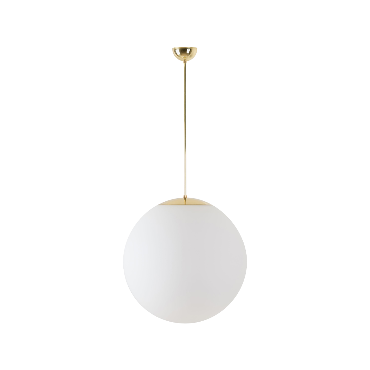 Messing poliert | Pendel-LED-Leuchte mit Ein/Aus-Schalter | TRIPLEX OPAL mundgeblasener Gl