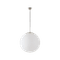 Leuchte aus poliertem Edelstahl | Pendelleuchte mit LED, EIN/AUS | TRIPLEX OPAL mundgeblas