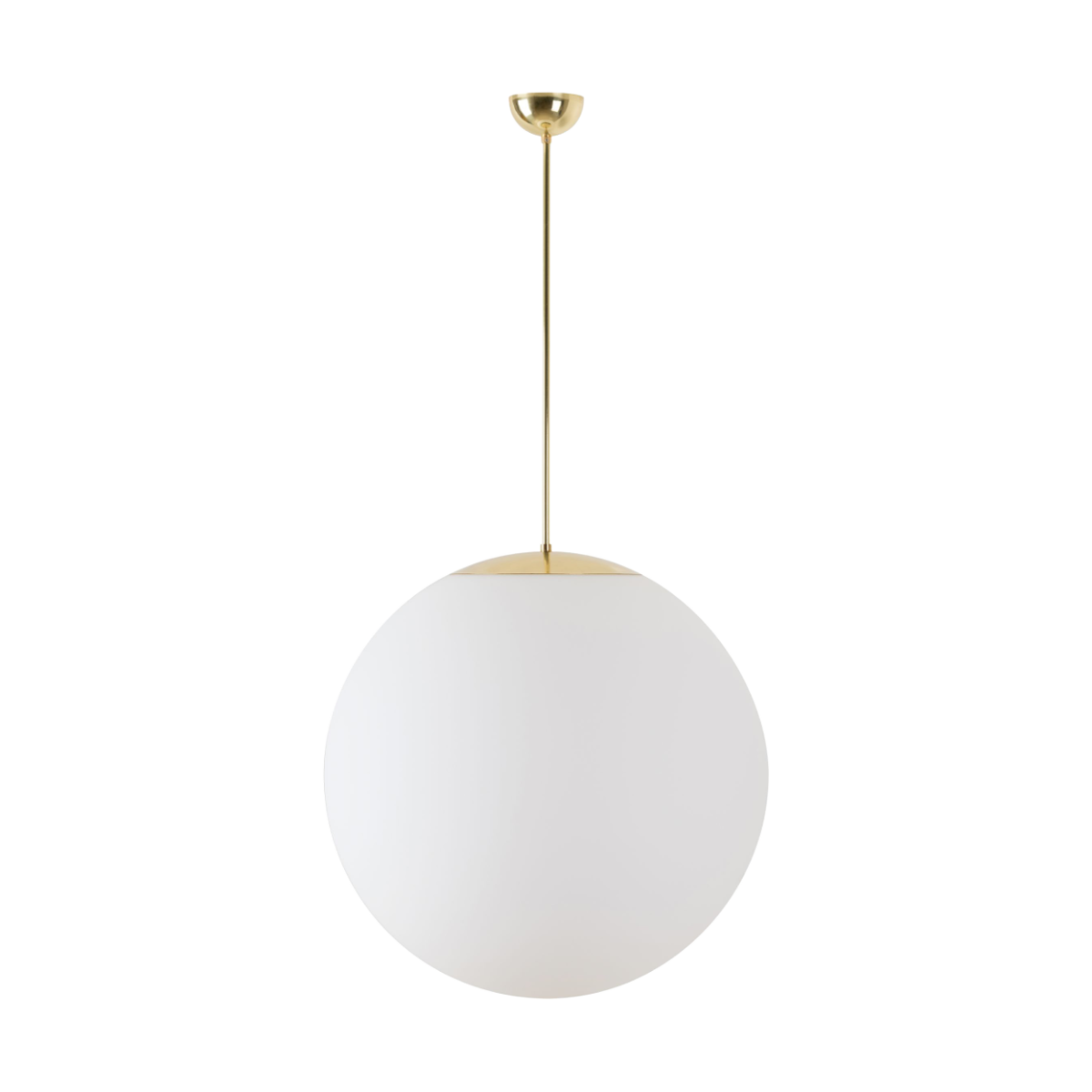 Messing poliert | Pendelleuchte LED EIN/AUS | TRIPLEX OPAL mundgeblasener Glasschirm | Sta