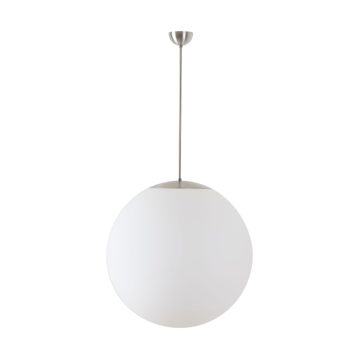 Edelstahl gebürstet | Pendelleuchte LED EIN/AUS | TRIPLEX OPAL mundgeblasener Glasschirm
