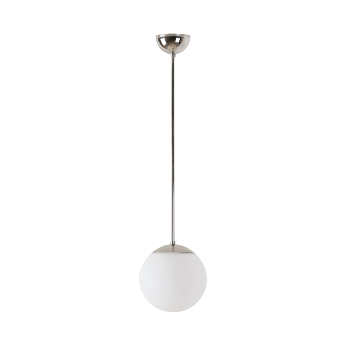 Polierter Edelstahl | Pendelleuchte LED mit Ein/Aus-Schalter | TRIPLEX OPAL mundgeblasener