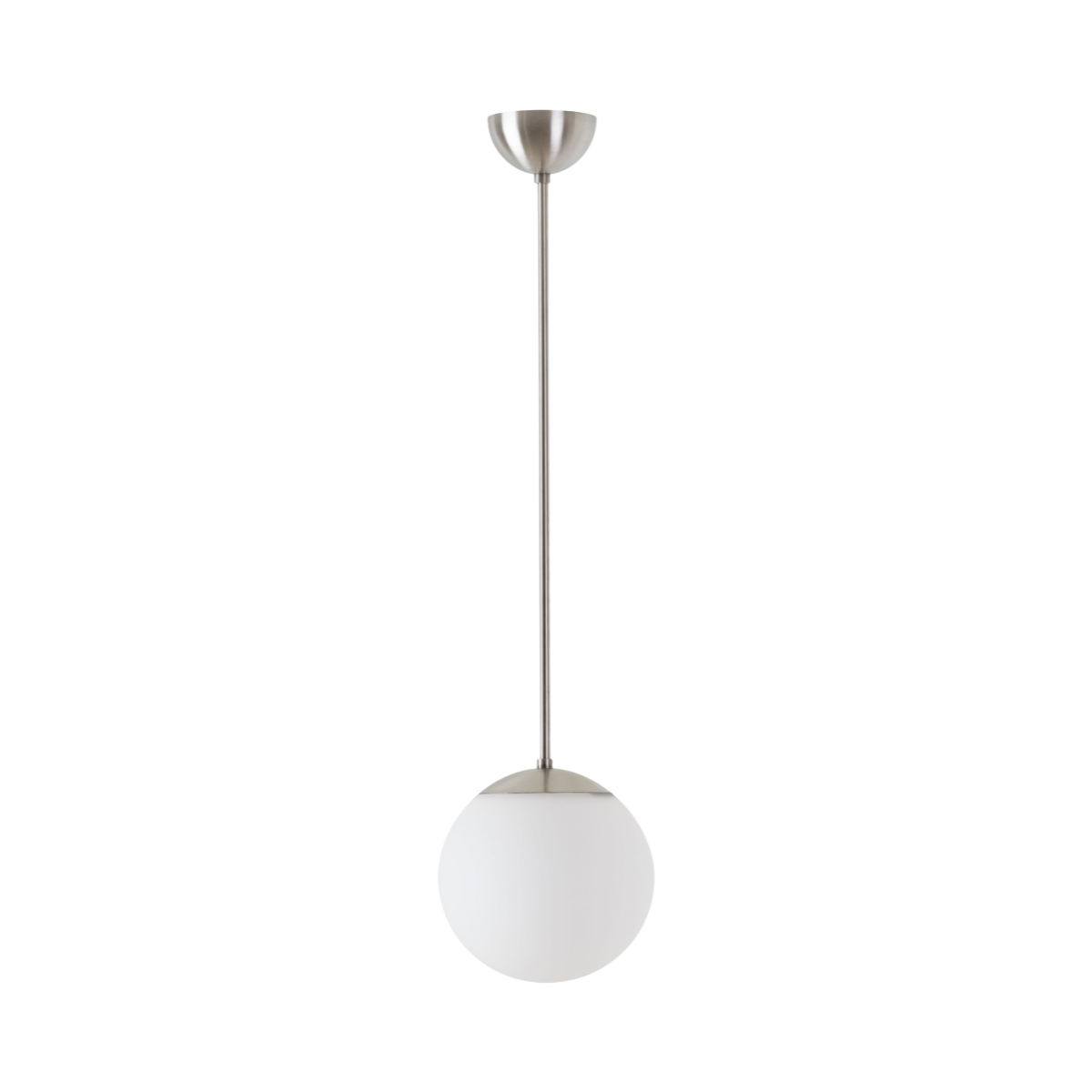 Edelstahl satiniert | LED-Hängeleuchte mit Ein-/Ausschalter | TRIPLEX OPAL mundgeblasener