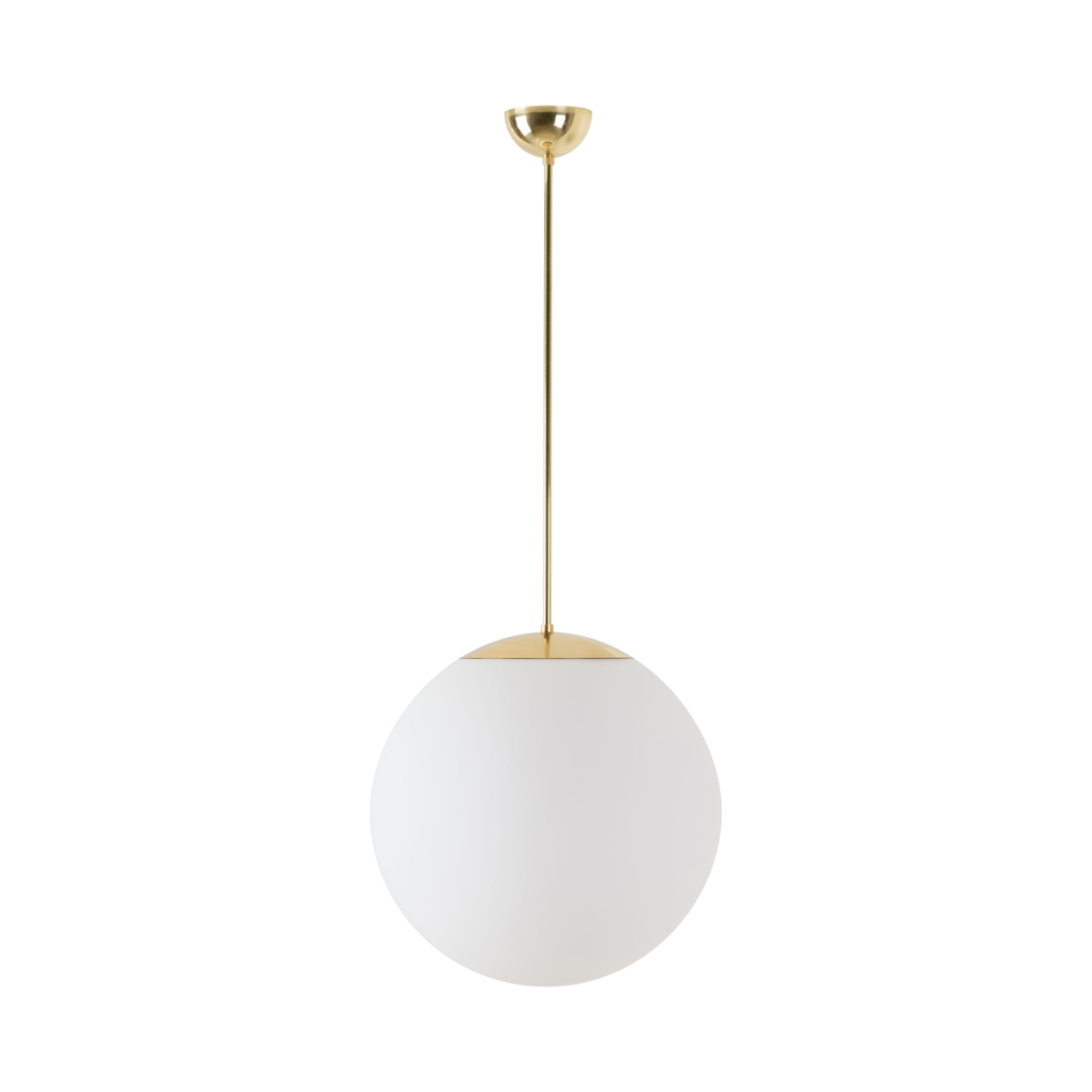Messing poliert | Pendelleuchte mit LED, Ein-/Aus-Schalter | TRIPLEX OPAL mundgeblasener G