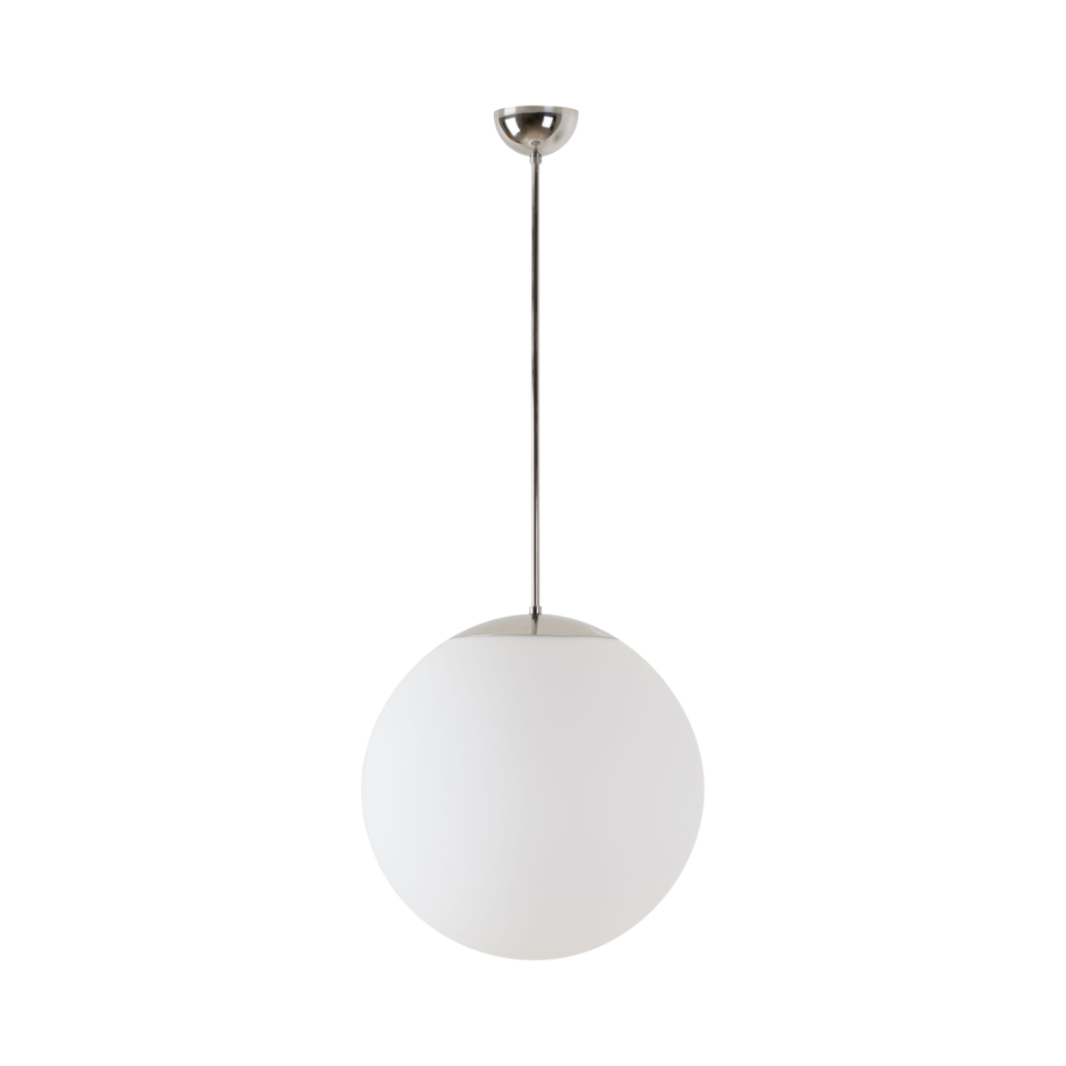 Edelstahl poliert | Pendelleuchte LED EIN/AUS | TRIPLEX OPAL mundgeblasener Glasschirm | P