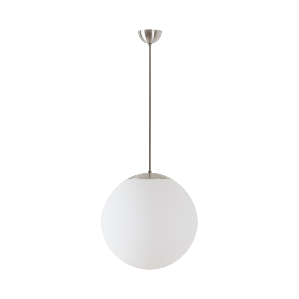 Edelstahl gebürstet | Pendelleuchte LED Ein/Aus | TRIPLEX OPAL mundgeblasener Glasschirm