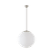 Edelstahl gebürstet | Pendelleuchte LED Ein/Aus | TRIPLEX OPAL mundgeblasener Glasschirm
