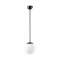 Schwarze Farbe | Pendelleuchte LED EIN/AUS | TRIPLEX OPAL mundgeblasener Glasschirm | Stab