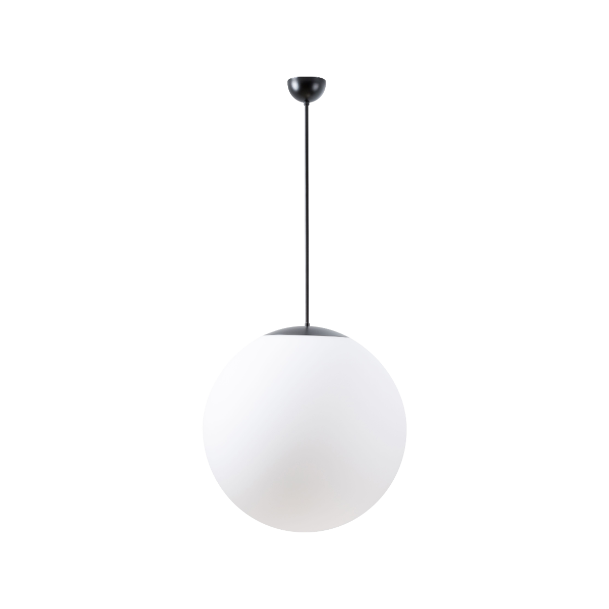 Schwarze Farbe | Pendelleuchte LED An/Aus | TRIPLEX OPAL mundgeblasener Glasschirm | Stabp