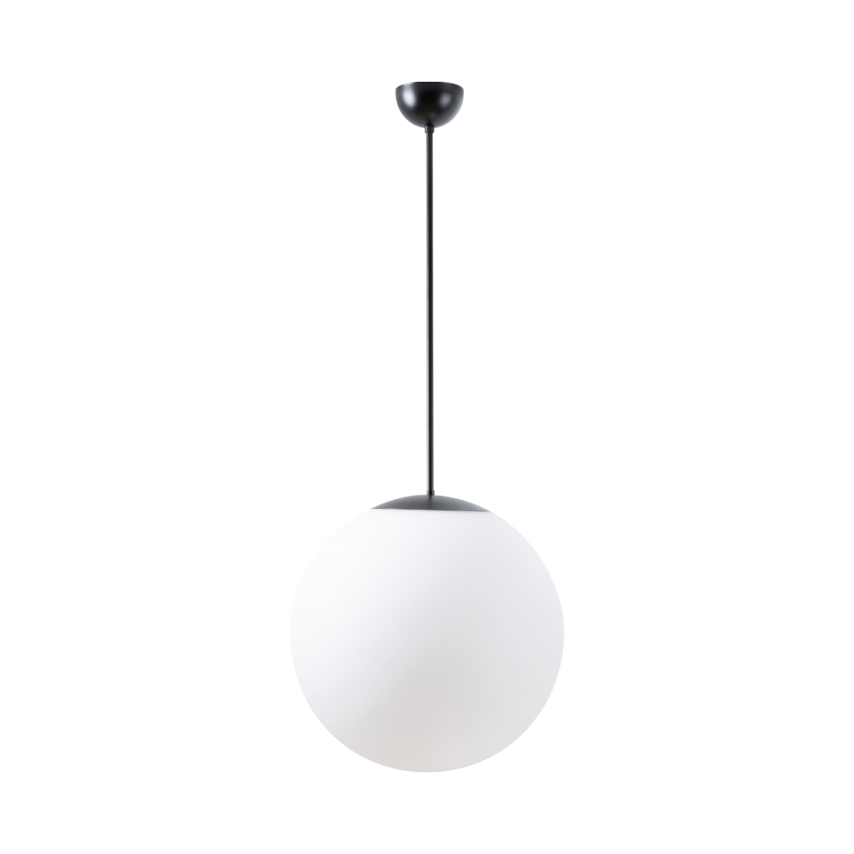 Schwarze Farbe | LED-Pendelleuchte mit EIN/AUS | TRIPLEX OPAL mundgeblasener Glasschirm |