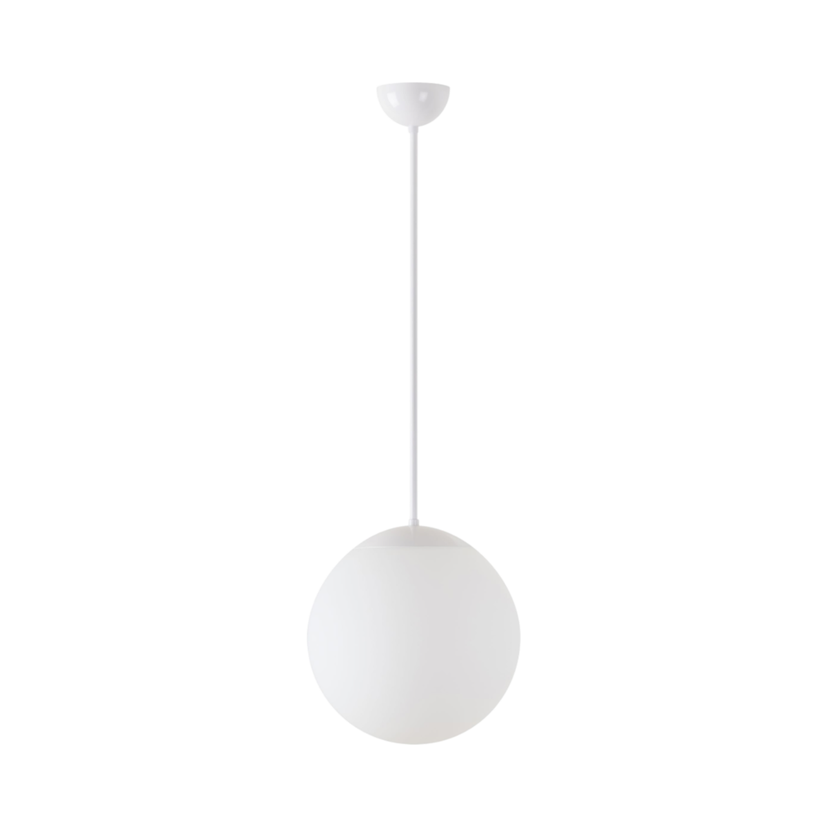 Weisse Farbe | Pendelleuchte mit LED Ein/Aus | TRIPLEX OPAL mundgeblasener Glasschirm | St